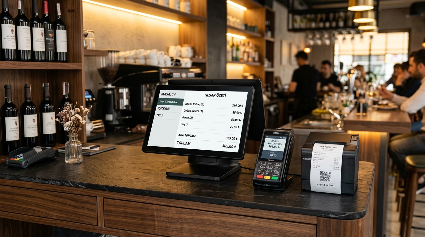 restoran karekod entegrasyonu kasa pos terminali ve adisyon yazıcısı